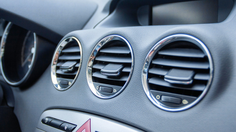 Air conditioning vents in a car's cabin