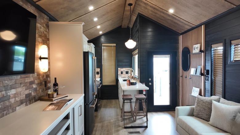 The Kropf Eldorado 9110 living room and kitchen area