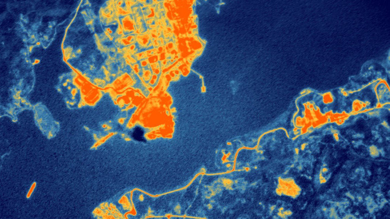A thermal image taken by a SatVu satellite
