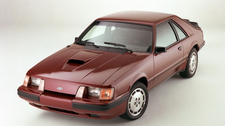 Ford Mustang SVO on plain background in studio setting