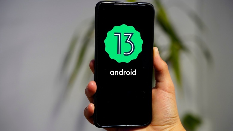 device with Android 13 logo