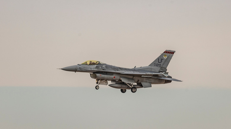F-16 landing at Luke Air Force Base