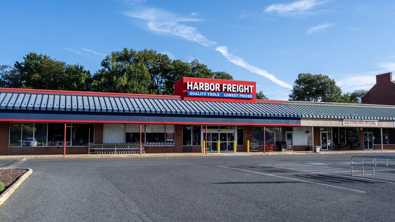 An empty Harbor Freight parking lot in Maryland