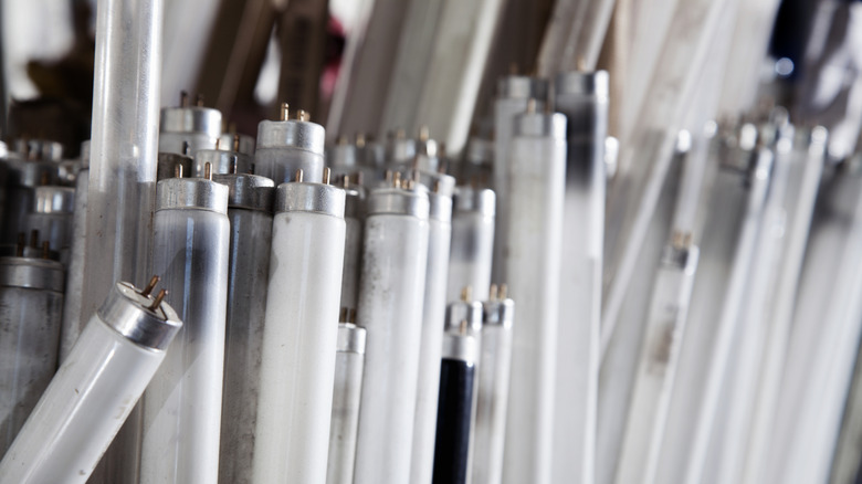 burnt out fluorescent light tubes