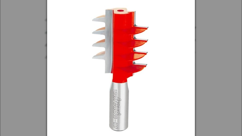 An isolated shot of the Freud finger joint bit showing its cutting teeth.