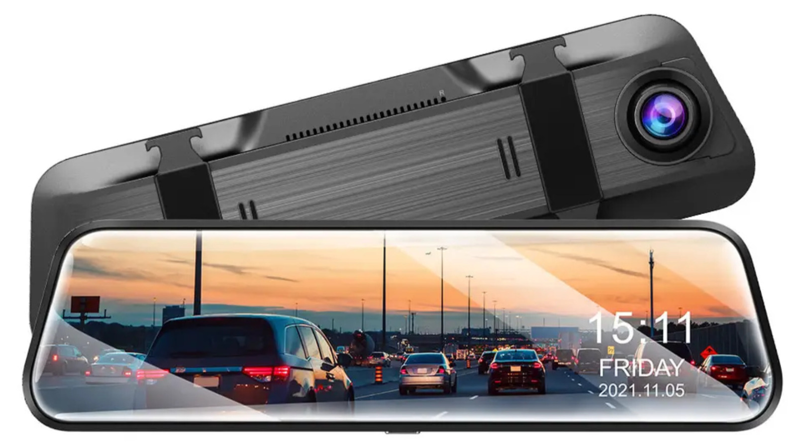 This Voice Controlled 4K Rearview MirrorMounted Dash Cam Puts Road