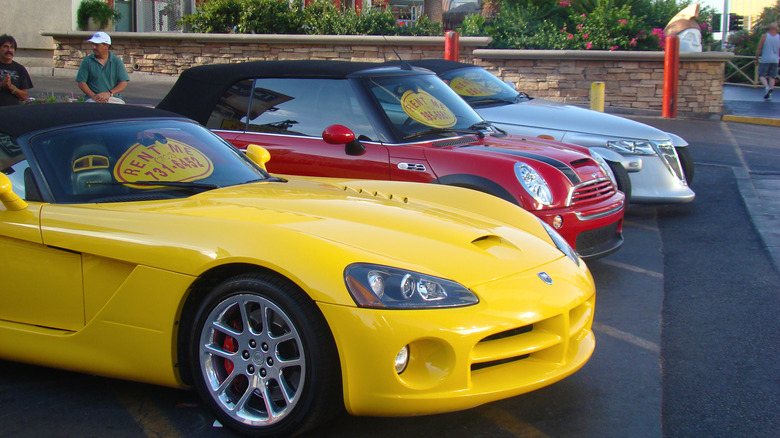 Assorted cars in the parking lot