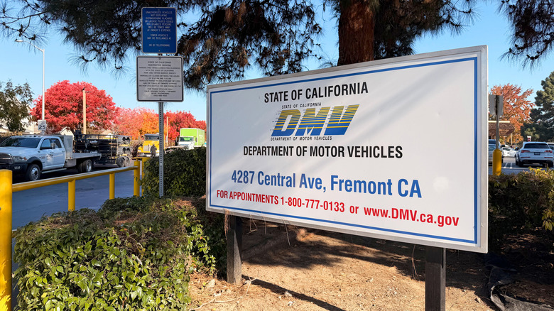 Exterior of California DMV building in Fremont