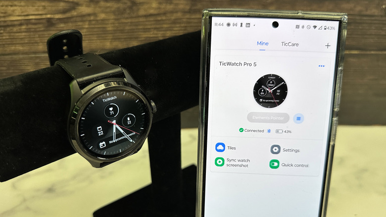 TicWatch Pro 5 and phone