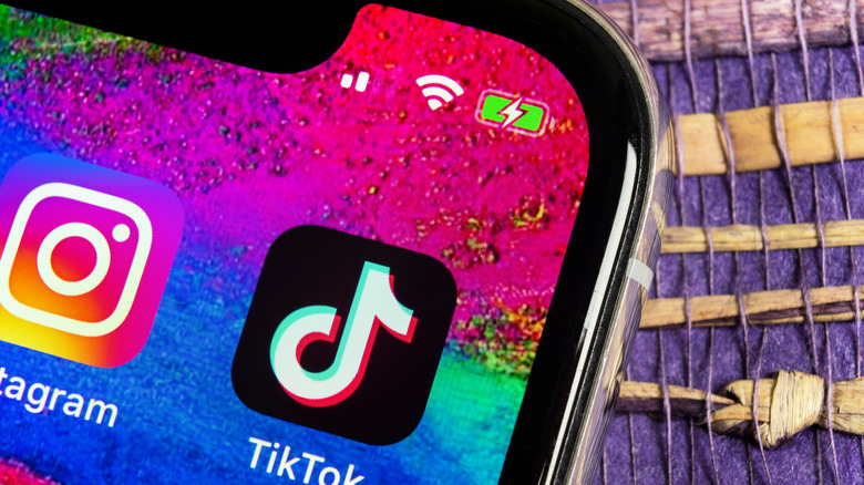 TikTok and Instagram on an iPhone