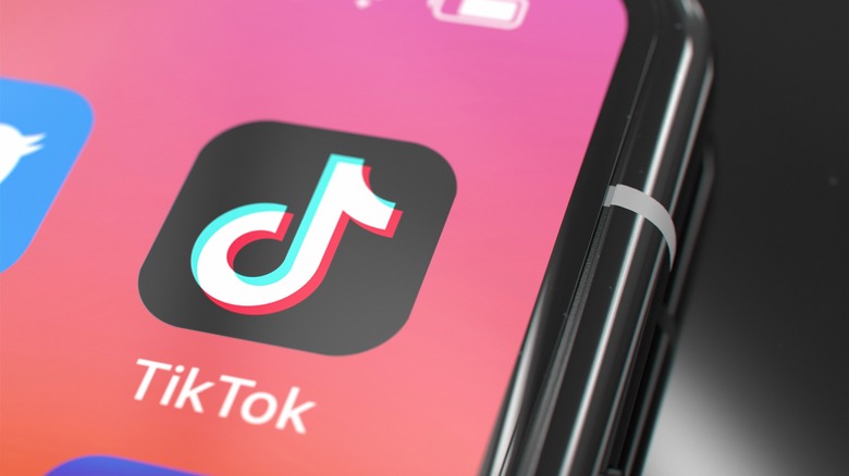 TikTok app icon on phone
