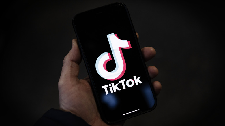 TikTok splash screen on a phone.
