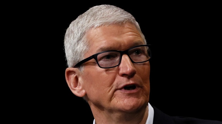 Tim Cook on black background