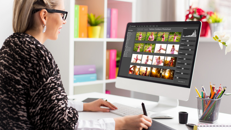 Woman working at computer