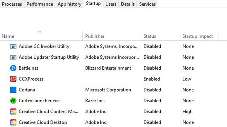 task manager startup menu