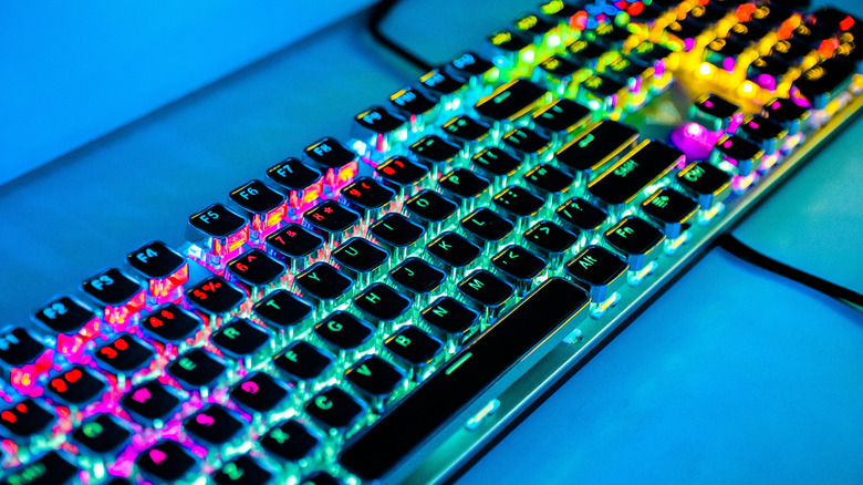 A mechanical keyboard with custom keycaps