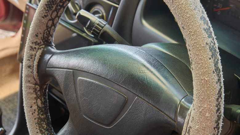 Faded steering wheel cover