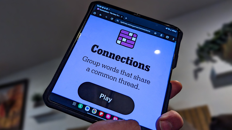 NYT Connections on a tablet