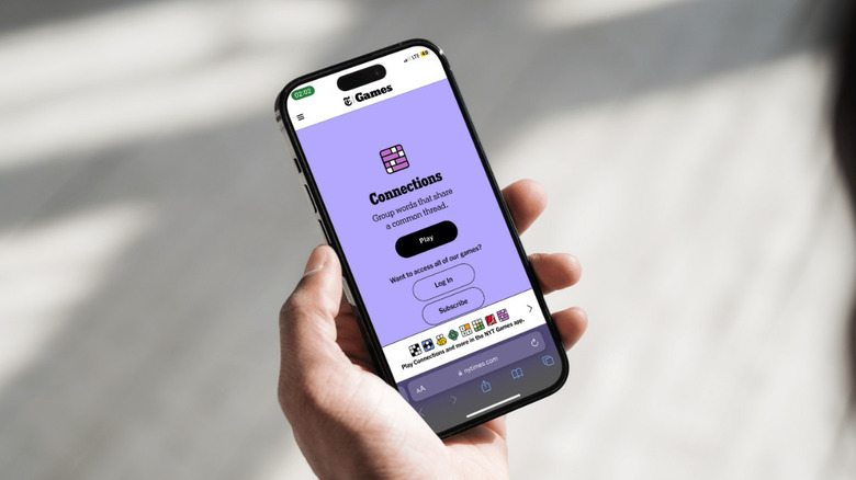 NYT Connections smartphone