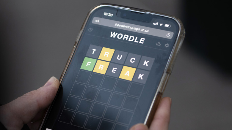 Wordle puzzle game on a phone