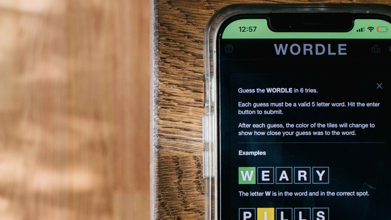 Wordle puzzle game phone