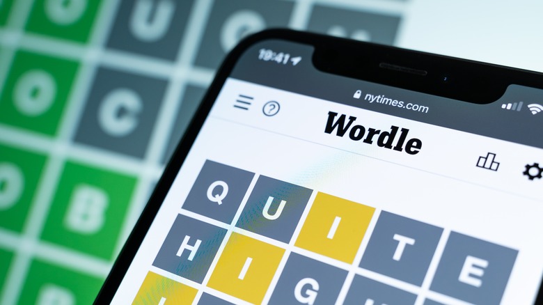 Wordle online puzzle game.