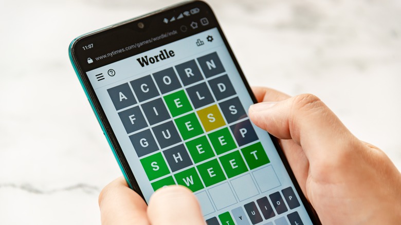Wordle online puzzle game. 