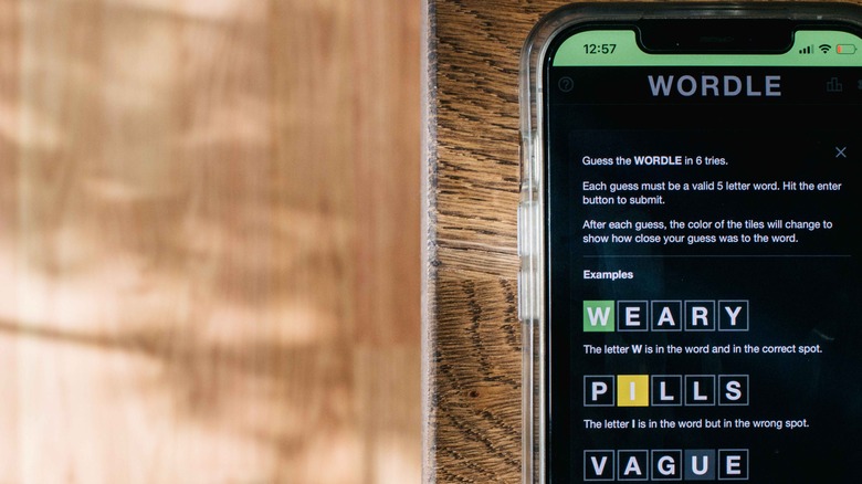 Wordle puzzle on a smartphone