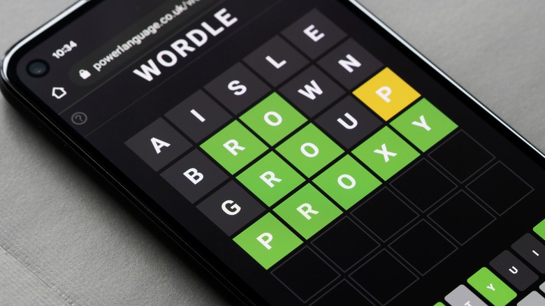 Wordle puzzle on smartphone