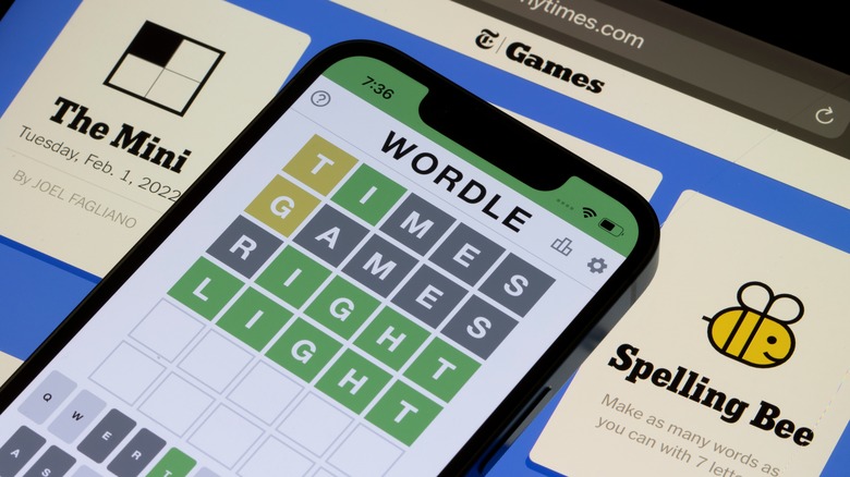 Wordle puzzle on a smartphone