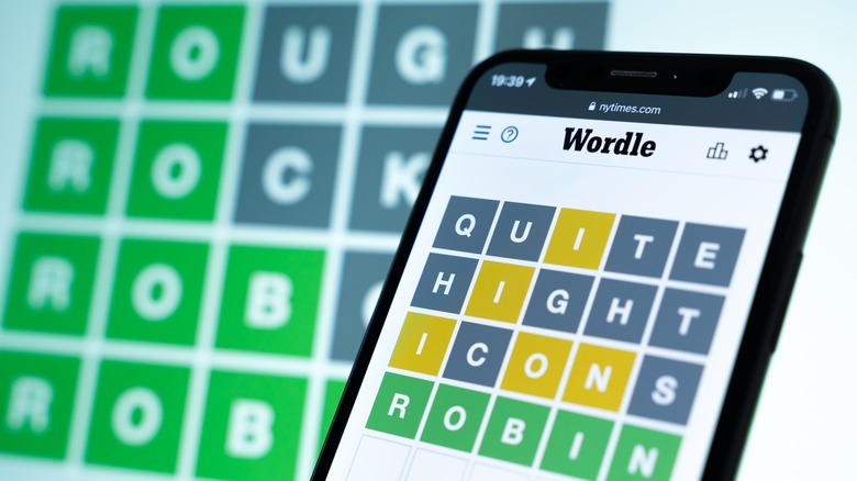 Wordle puzzle on smartphone