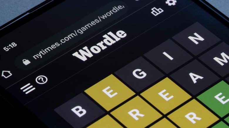 Wordle puzzle on a smartphone