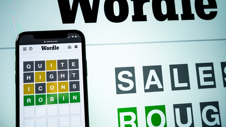 Wordle puzzle on a smartphone