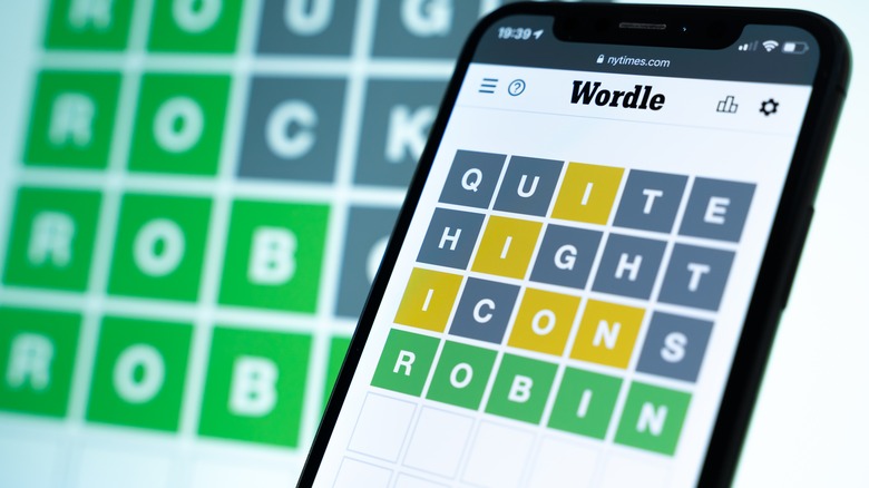 Wordle puzzle on a smartphone