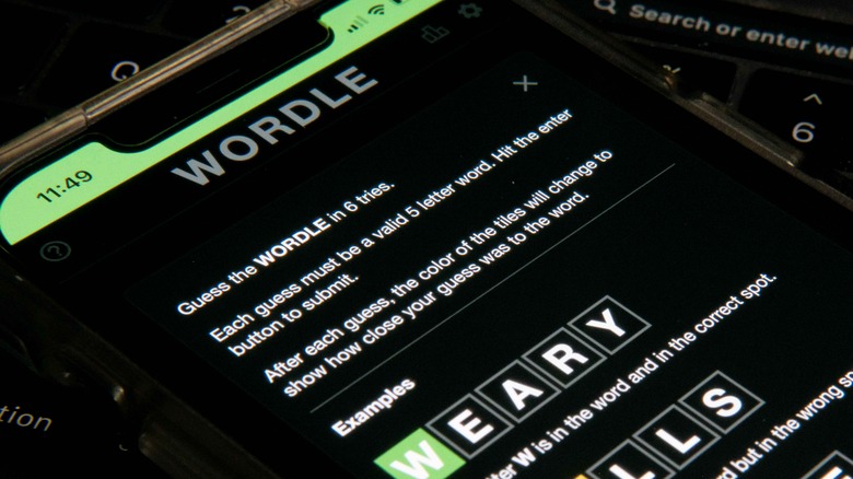 Wordle puzzle on a smartphone