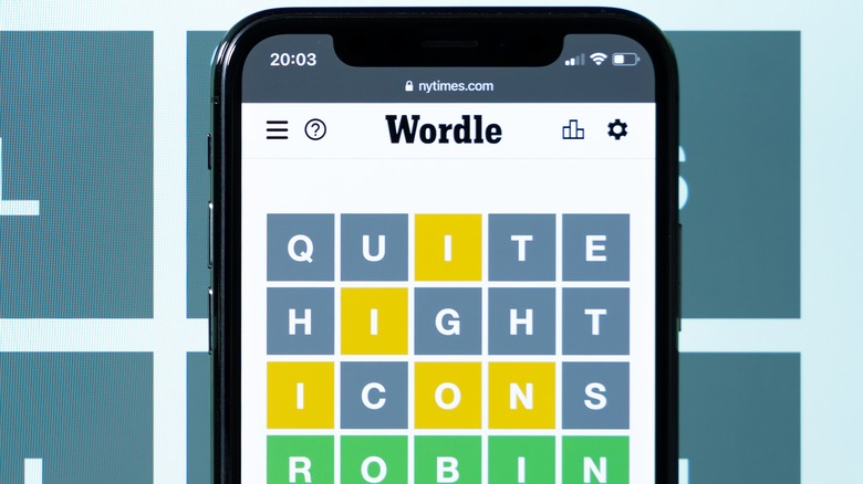 Wordle puzzle on smartphone