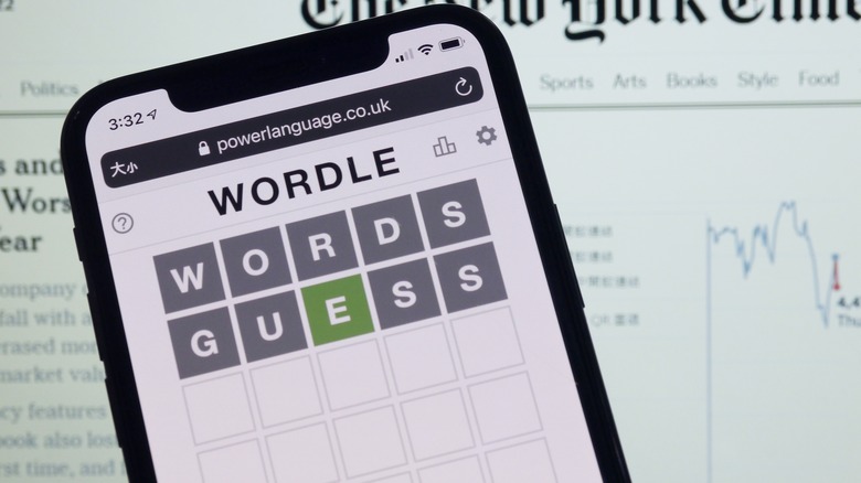 Wordle puzzle on smartphone