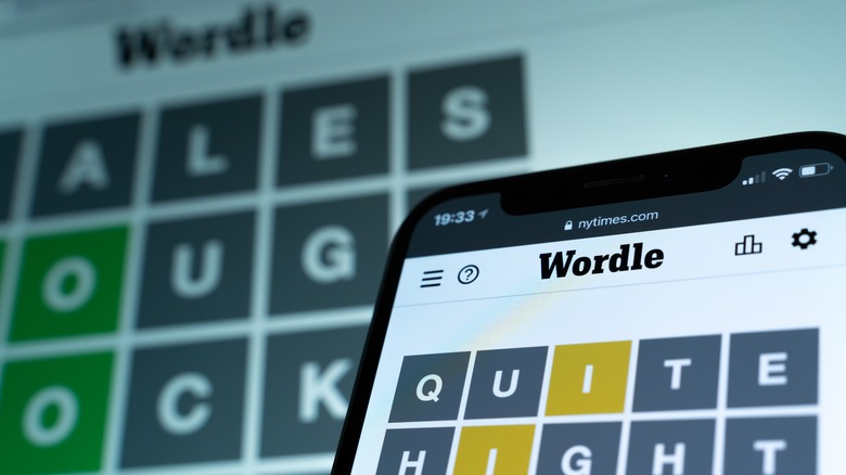 Wordle puzzle on smartphone