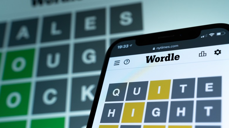 Wordle puzzle on smartphone