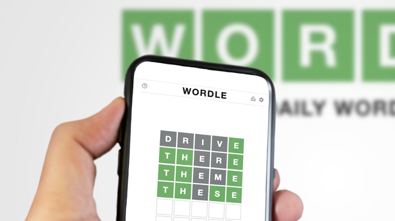 Wordle puzzle on smartphone