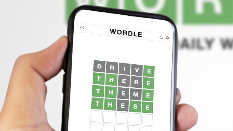 Wordle puzzle on smartphone