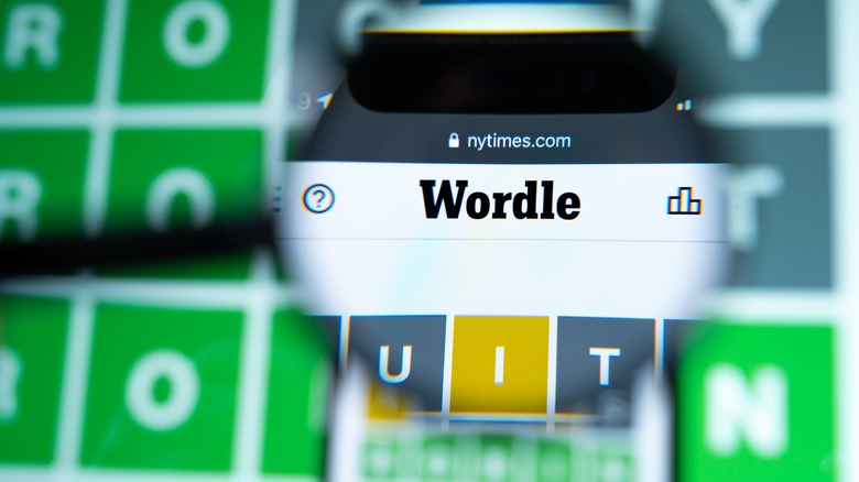 magnifying glass focused on the Wordle logo