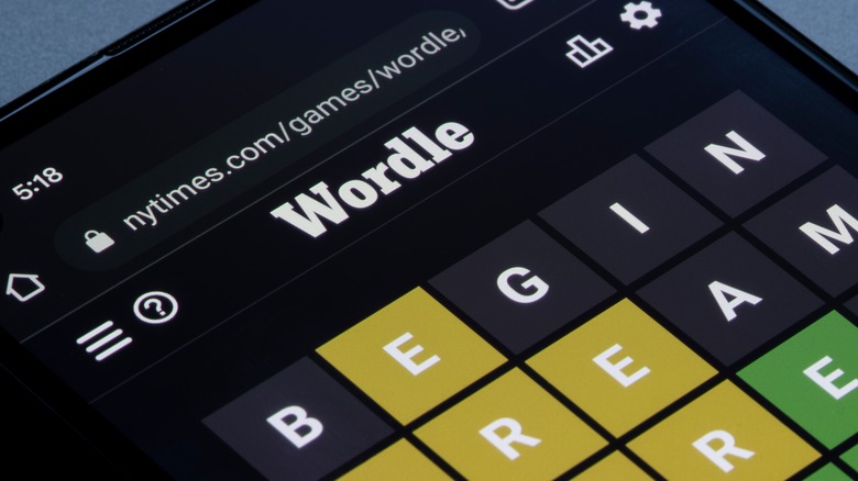 Wordle puzzle on a smartphone