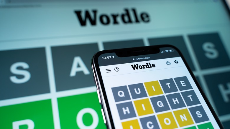 Wordle puzzle on smartphone