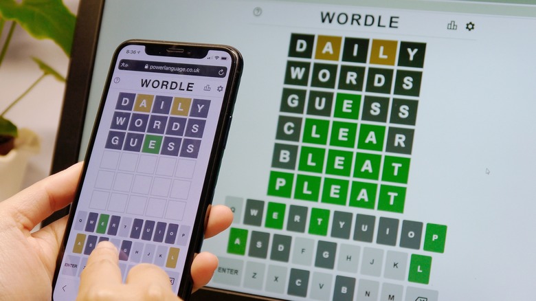 Wordle puzzle on a smartphone
