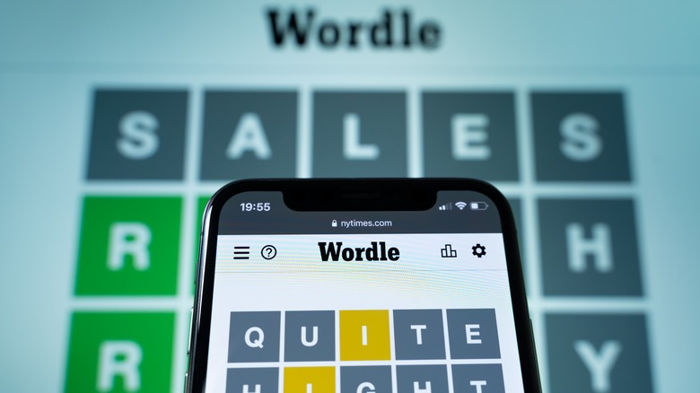 Wordle puzzle on a smartphone