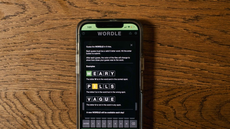 Wordle puzzle on a smartphone