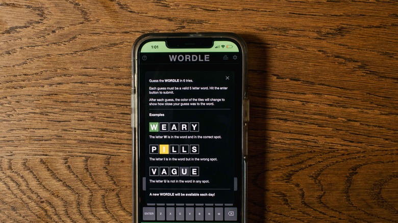 Wordle puzzle on a smartphone