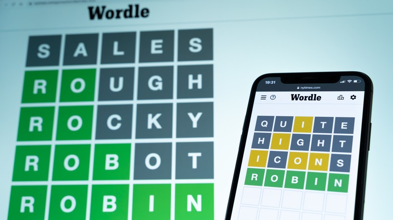 Wordle puzzle on a smartphone