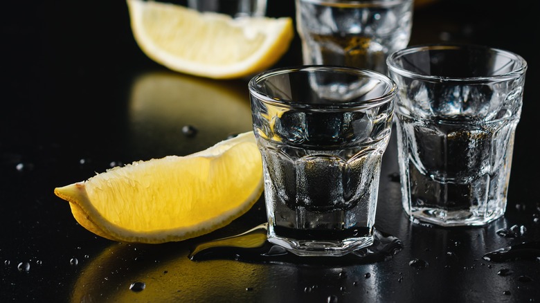 shots with lemon slices
